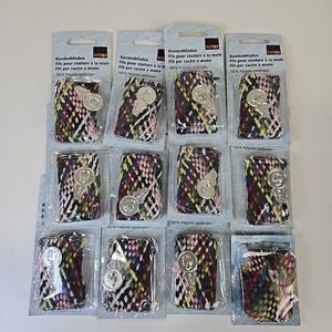 Vintage Swiss‎ Hand Sewing Thread Bundle of 12 Multicolor Braid Coop PolyItaly